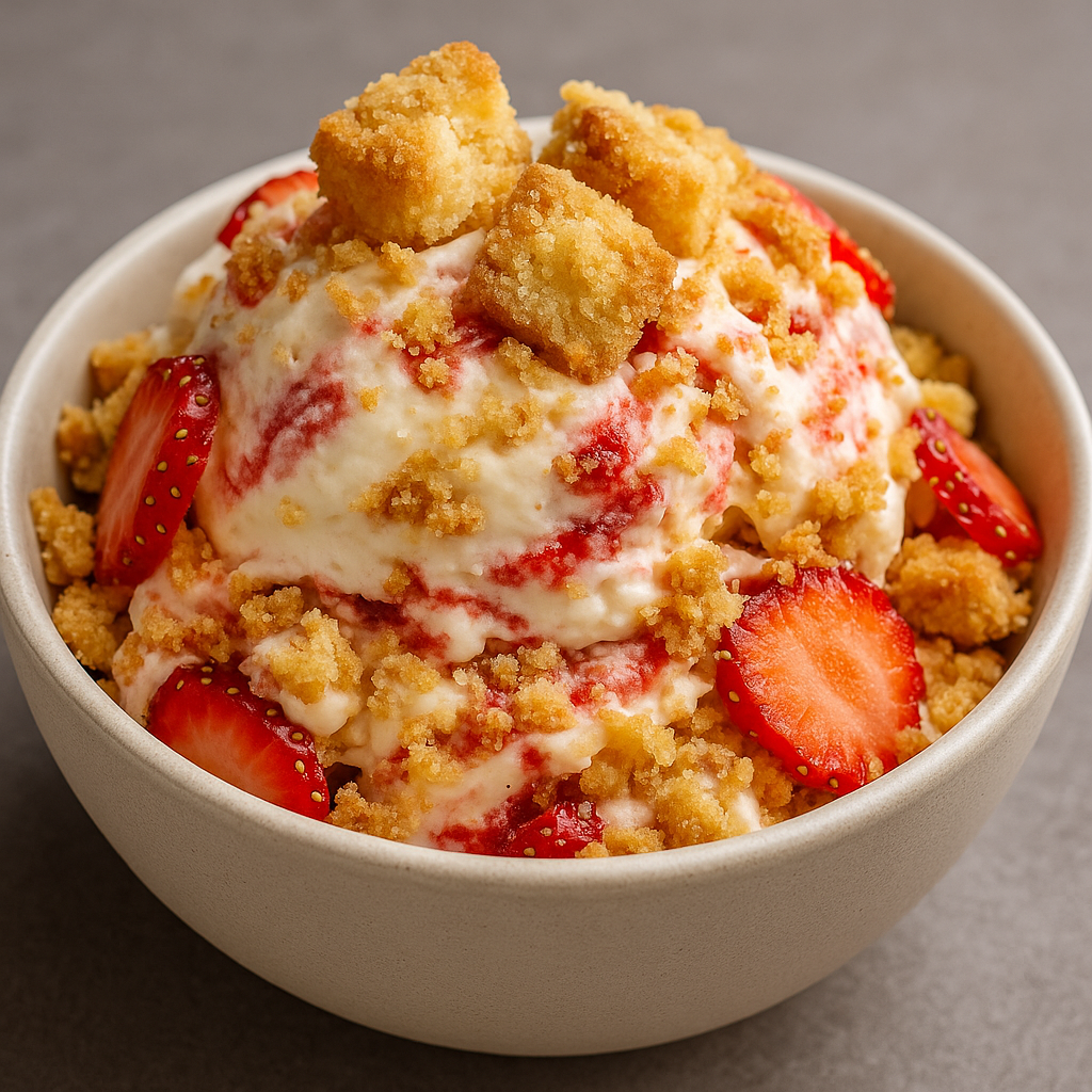 Glace à la Fraise Façon Shortcake