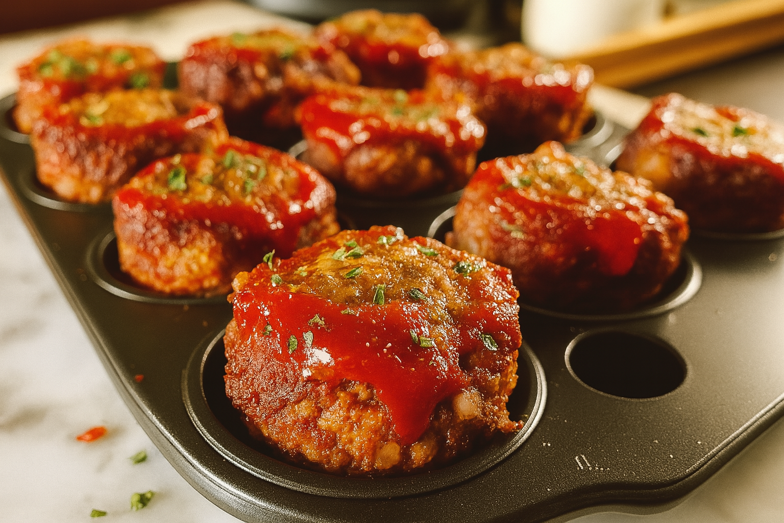 Mini Pain de Viande en Muffins : Une Version Ludique d’un Classique Réconfortant